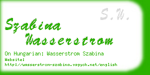 szabina wasserstrom business card